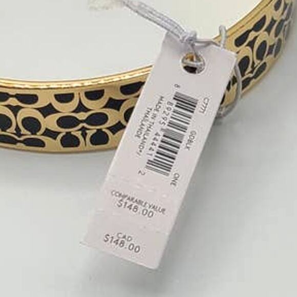 Coach Signature Logo Gold Black Bangle Fashion Bracelet - Picture 7 of 7
